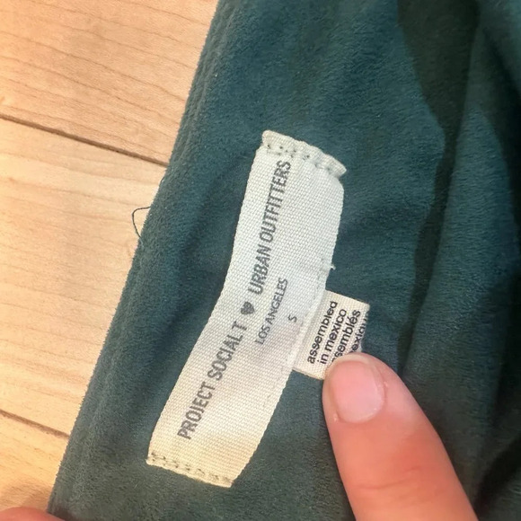 Project Social T URBAN OUTFITTERS Green Faux Suede Tube Top - size small - Picture 3 of 5